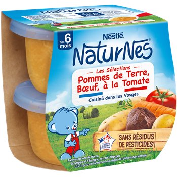 NaturNes Nestlé - Pdt Bœuf à la Tomate dès 6 mois - 2x200g