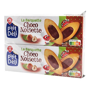 Barquettes P'tit Déli Chocolat noisette - 2x120g