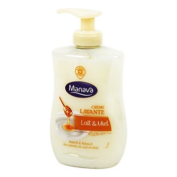 Savon mains en crème Manava Lait et miel - 300ml