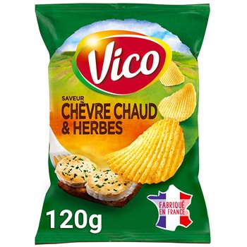 Vico Chips grillées Saveur chèvre chaud 120g