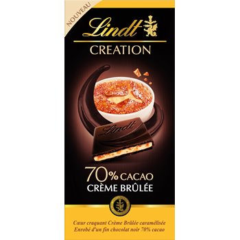 Tablette de chocolat noir Lindt Crème brulée - 70% - 140g