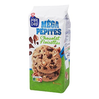 Cookies Méga pépites P'tit Déli Chocolat noisettes 184g