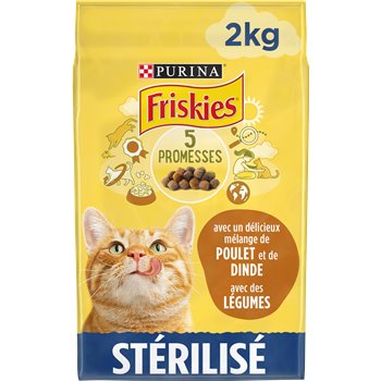 Croquettes chat Friskies Dinde et légumes - 2kg