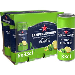 Boisson Gazeuse aromatisée Limone & Menta SAN PELLEGRINO - 6x33cl