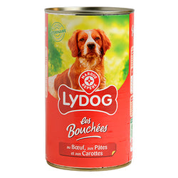 Boîte chiens Lydog Bouchées Boeuf Pâtes carottes - 1230g