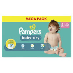 Couches Pampers Baby Dry Taille 4 - 9kg à 14kg - x96