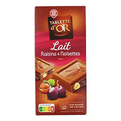 Chocolat au lait Tablette d'Or Raisins secs & Noisettes - 200g