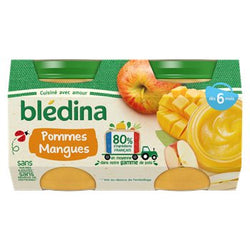 Compote bébé Blédina 6 mois Pomme mangue - 4x130g