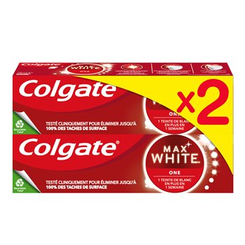 Dentifrice blancheur Colgate Max White One - 2x75ml
