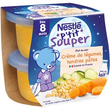 P'tit Souper Nestlé Crème de Légumes Pâtes 8 mois - 2x200g