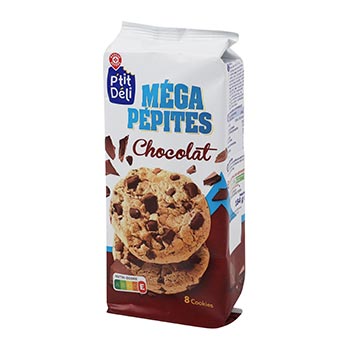 Cookies Méga pépites P'tit Déli Chocolat 184g