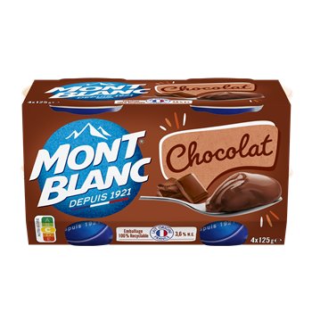 Crème dessert Mont Blanc Coupelles Chocolat - 4x125g