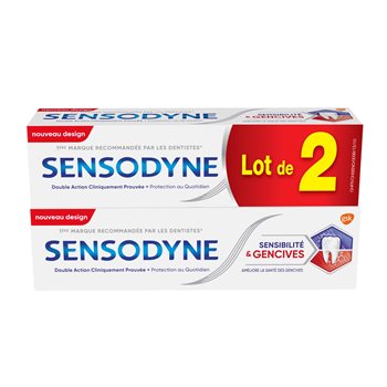 Dentifrice Sensodyne Sensibilité & Gencives - 2x75ml