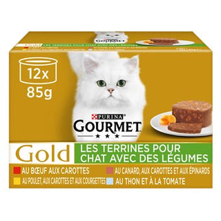 Barquettes chats Gourmet Gold Les terrines - 12x85g
