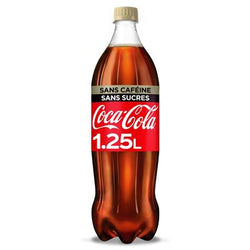 Soda COCA-COLA sans sucres sans caféine - Bouteille 1,25L