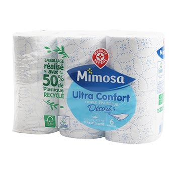 Papier toilette Mimosa Décoré - Ultra Confort - x6