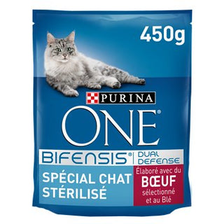 Croquettes chat One Purina Stérilisé - Boeuf/Blé - 450g