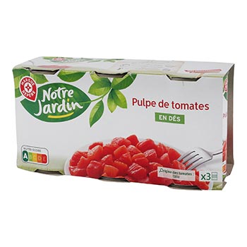 Pulpe de tomate Notre Jardin En dés - 3x383g