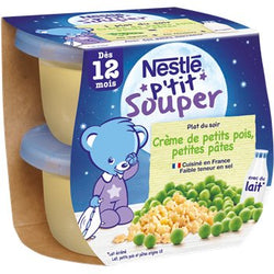 P'tit Souper Nestlé Crème Petit Pois Pâtes 12 mois - 2x200g