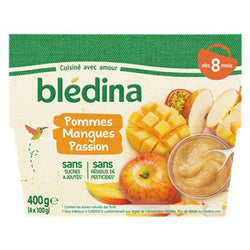 Purée fruit bébé Blédina 8 mois Pomme mangue passion - 4x100g