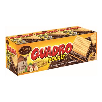 Gaufrettes Quadro Cémoi Choco noisettes - 187g