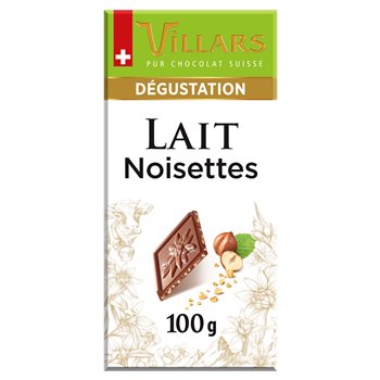 Tablette chocolat Villars Lait noisette - 100g