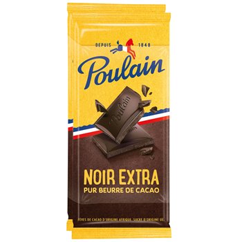 Tablette De Chocolat Poulain Noir Extra - 2x100g