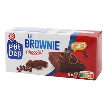 Mini brownies P'tit Déli Chocolat pépites x8 - 240g