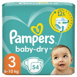 Couches Pampers Baby Dry Taille 3 - 6-10kg x54p