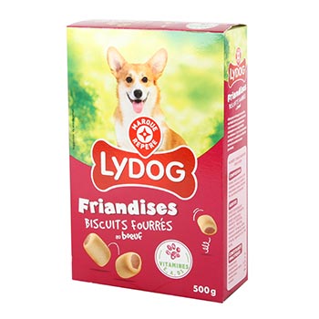 Friandises pour chien Lydog Biscuits fourrés Viande - 500g