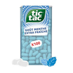 Bonbons Tic Tac 100 pastilles menthe extra fraiche - 49g