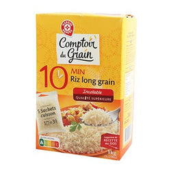 Riz long Comptoir du Grain Sachet cuisson rapide x5 - 1kg