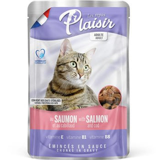 Repas Plaisir Emincés saumon Cabillaud - Chat adulte - 100g