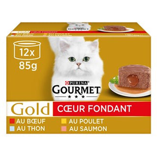 Sachet repas chat Gourmet Coeur fondant - 12x85g