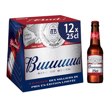 Bière blonde Bud 12x25cl