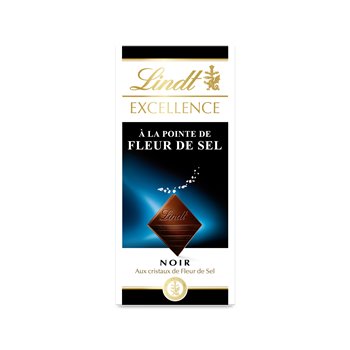 Tablette de chocolat noir Lindt Noir : Fleur de sel 100g