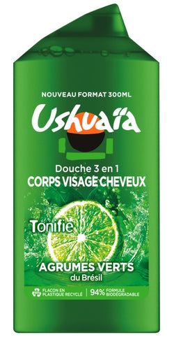 Gel douche 3 en 1 Ushuaïa Agrumes verts 300ml