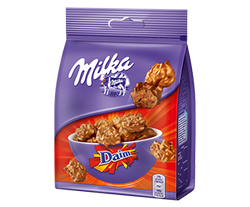 Chocolat au lait et aux éclats de Daim Snax MILKA - Sachet de 145g