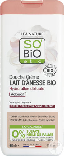Douche crème SO'BiO étic Lait d'ânesse bio 650ml