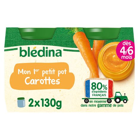 Petit pot bébé Blédina 4-6 mois Carotte - 2x130g
